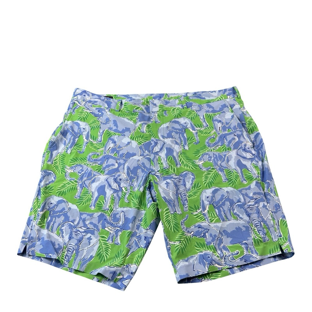 Polo Ralph Lauren Golf Elephant AOP Performance Shorts Mens 40 Green Blue